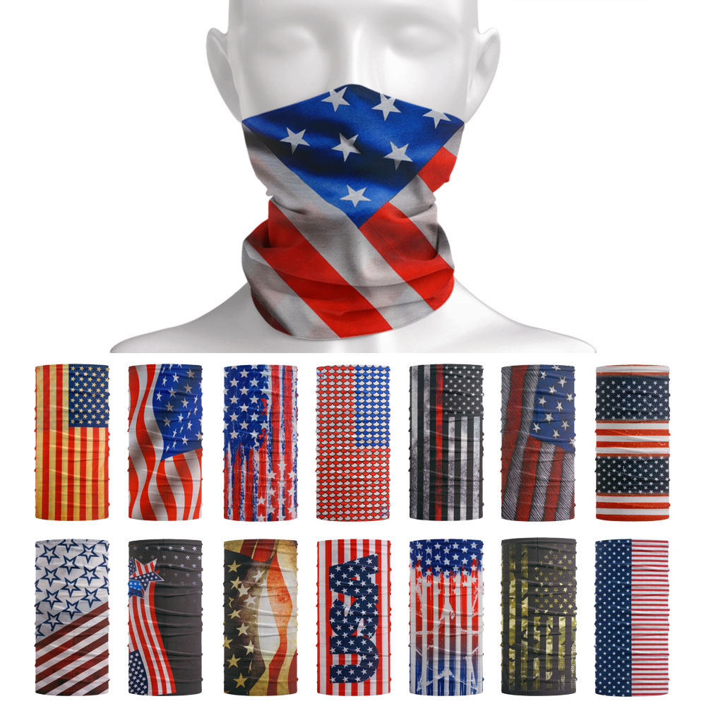 Headband Summer Knit - Sonnenschutzschal mit USA-Flaggenmuster, Mehrzweck-Wander-Stirnband, Angeln, Radfahren,