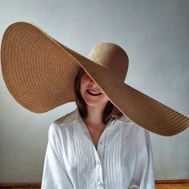 Hat Floppy Wide - Übergroße Strand-Strohhüte für Damen, Floppy, extra