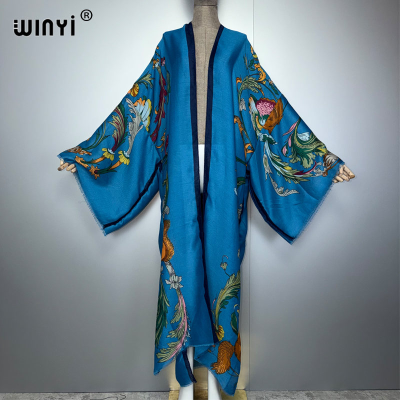Cover Up Kaftan - WINYI Afrika Boho Kimono Maxikleid Strandkleidung