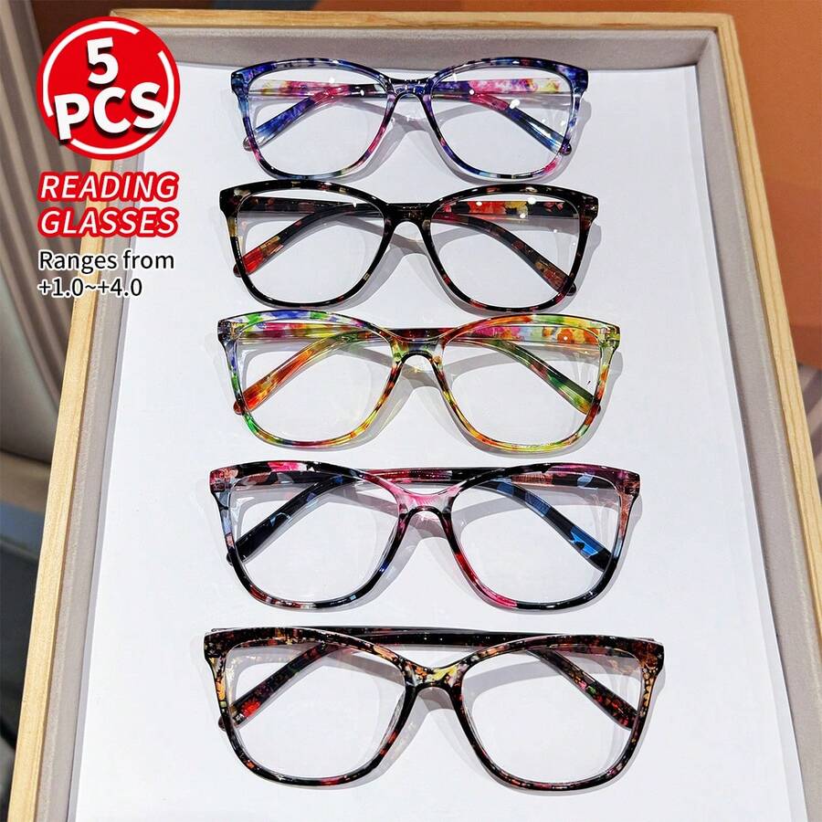 Sunglasses Cat Eye - 5 Paar modische Lesebrillen für Damen,