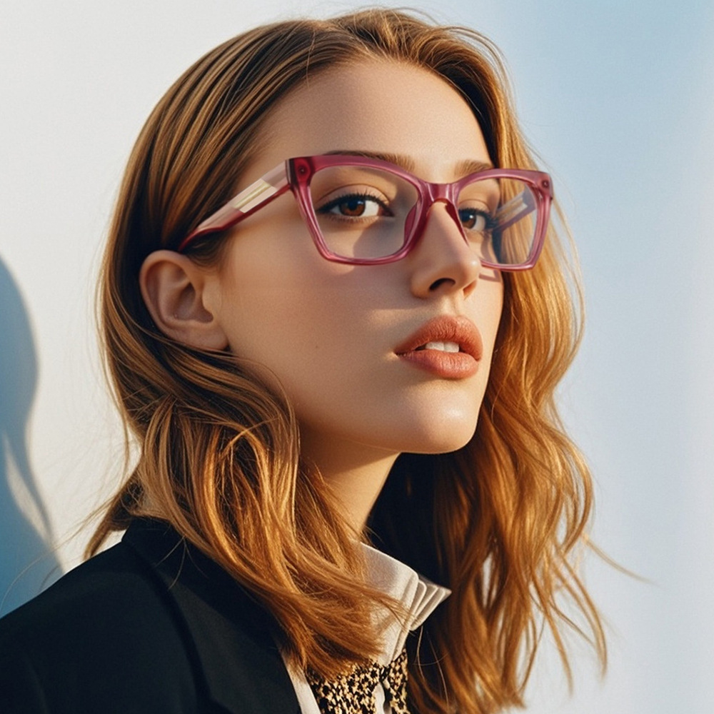 Sunglasses Cat Eye - Cat-Eye-Brillenfassungen mit großem Rahmen, Blaulichtfilter, modische