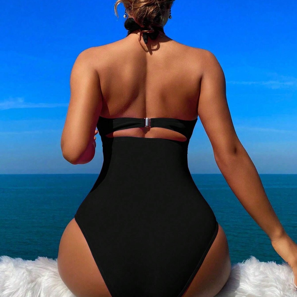 Damen Badeanzug mit Neckholder – Swimsuit Bikini Ruched Bewertung und Preis