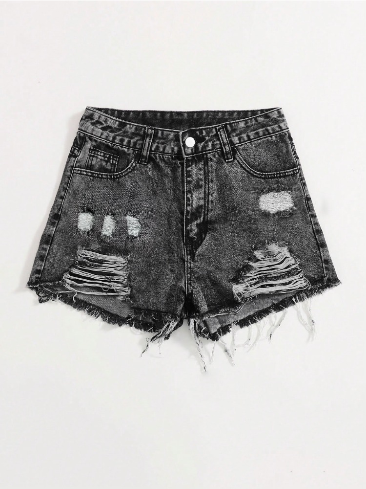 2026 Neue Vintage Washed Denim – Shorts Denim Frayed Bewertung und Preis