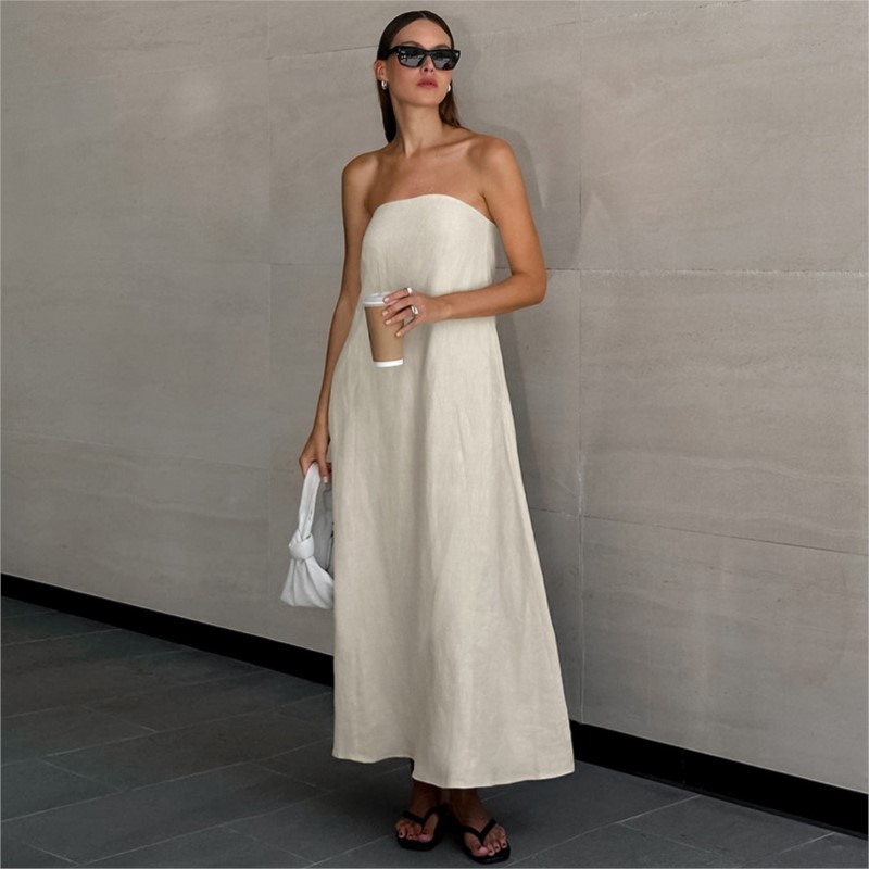 Mode Elegante Einfache Design  – Linen Dress Wrap Bewertung und Preis