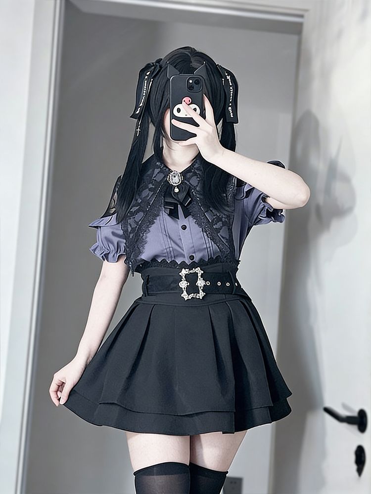 Zweiteiliges Set im Gothic-Sti – Blouse Off Shoulder Bewertung und Preis