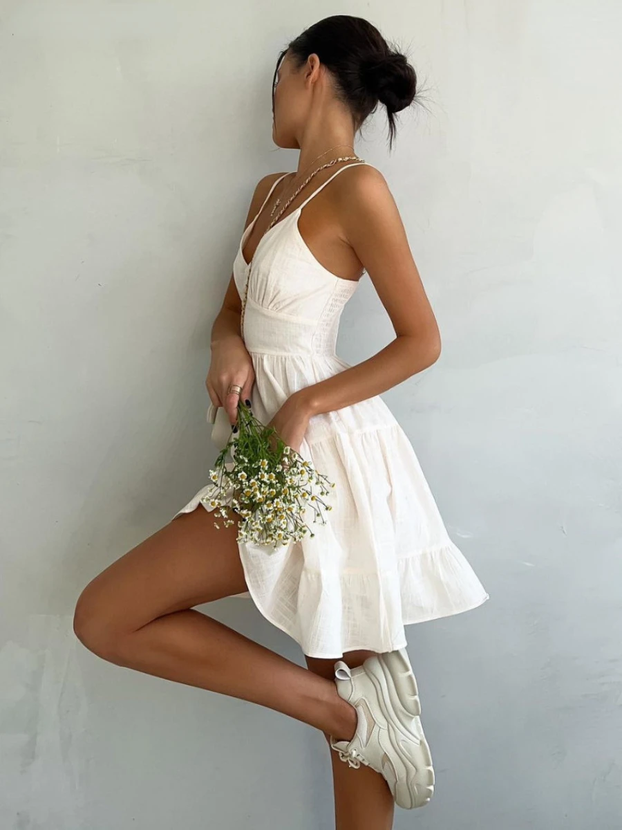 Wolfeel Frühling Sommer Damen  – Linen Dress Wrap Bewertung und Preis