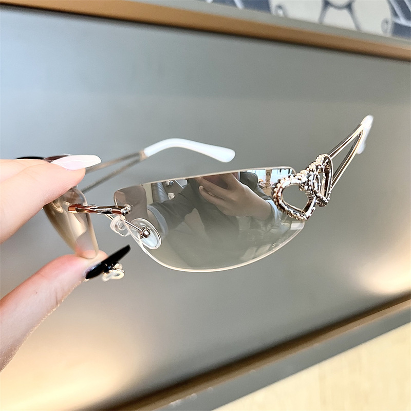 Neue ovale, rahmenlose Cat-Eye – Sunglasses Cat Eye Bewertung und Preis