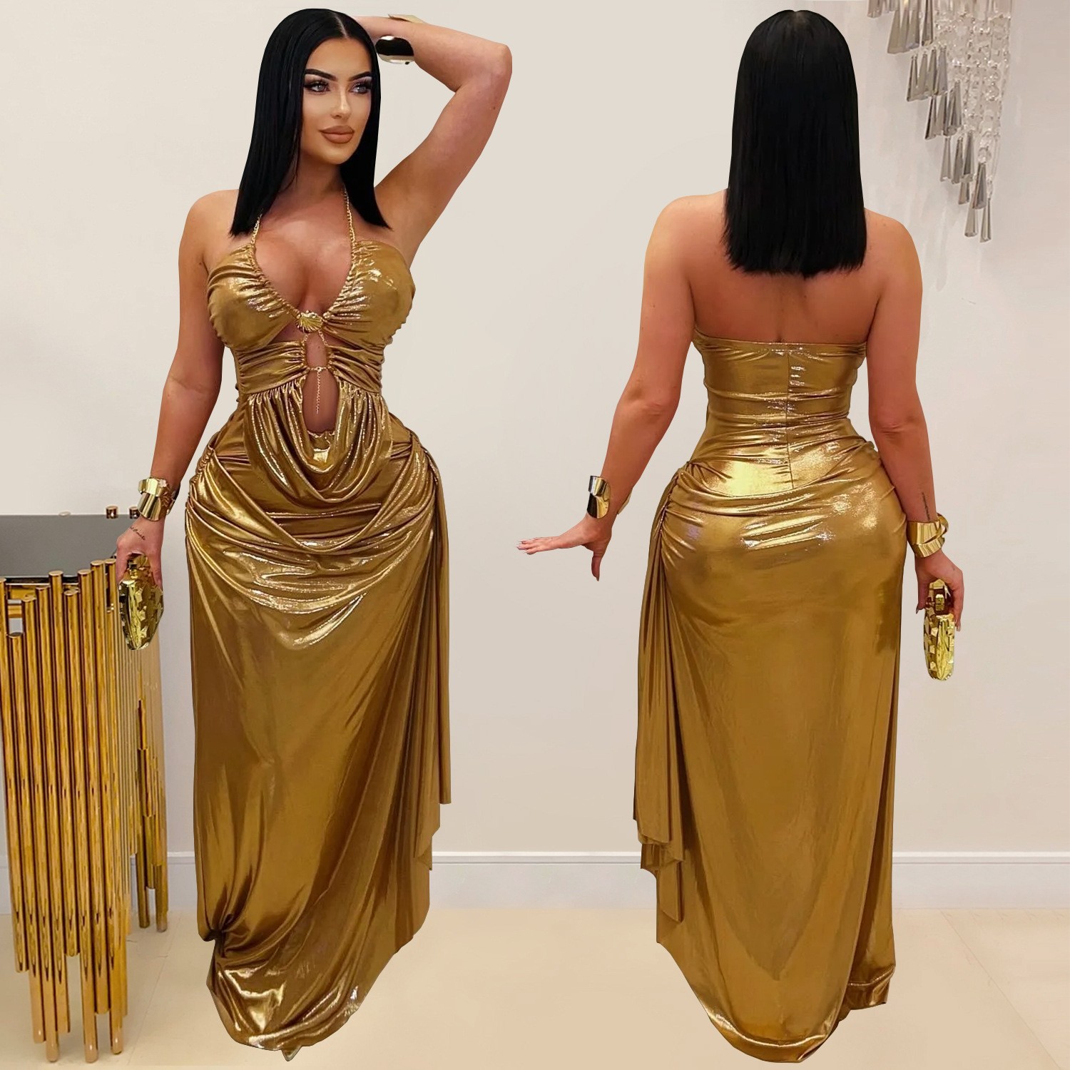 Abendkleid für Hochzeitsgäste  – Maxi Dress Halter Bewertung und Preis
