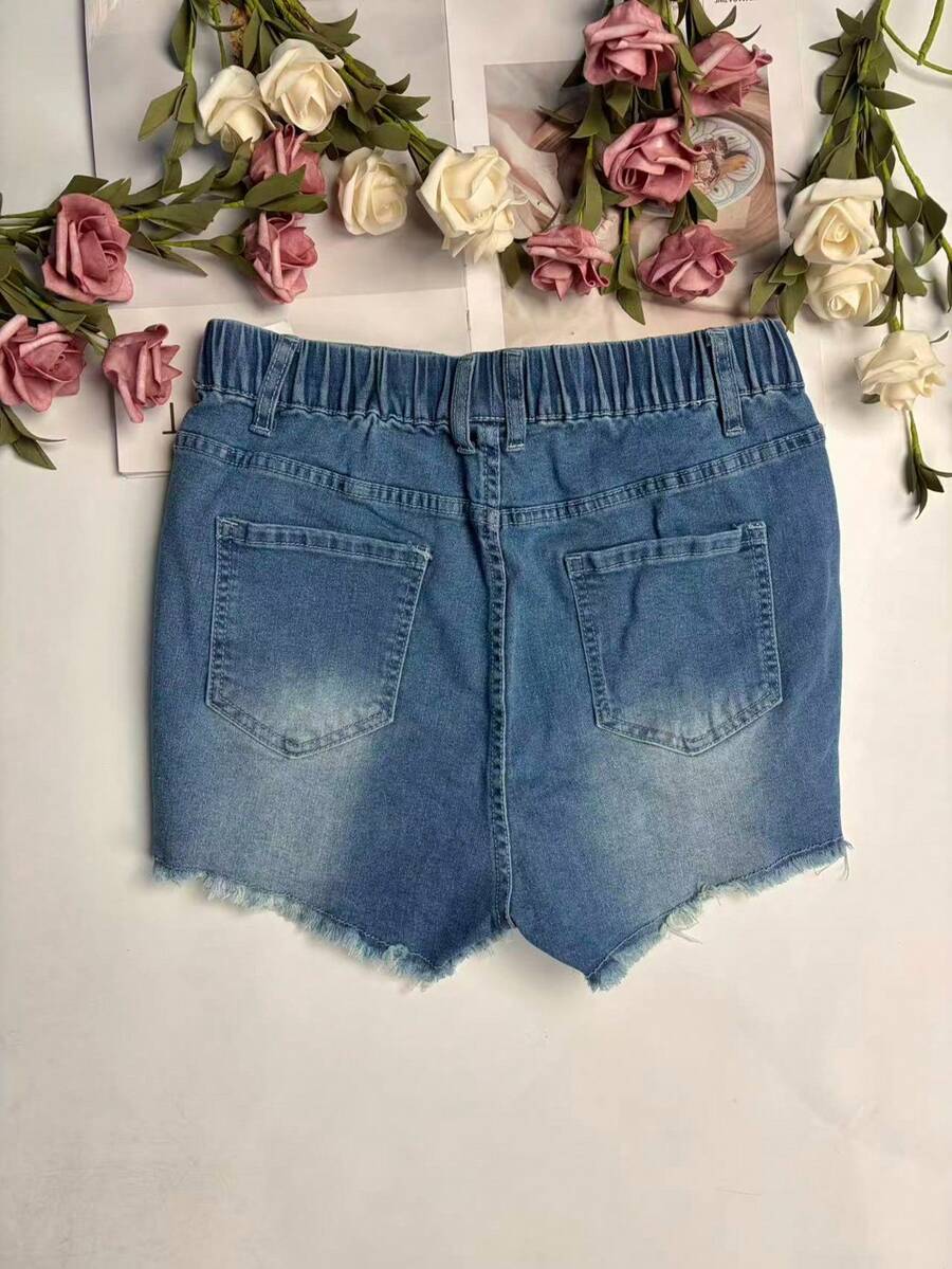 Damen-Jeansshorts mit elastisc – Shorts Denim Frayed Bewertung und Preis