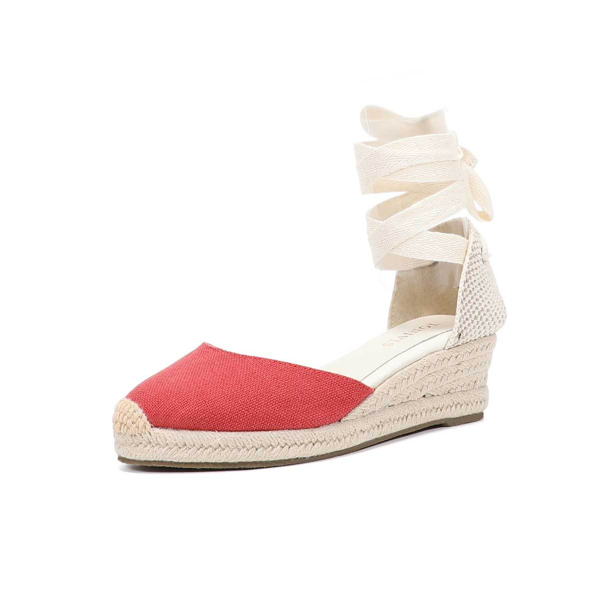 Damen Keilsandaletten mit Schn – Wedge Espadrille Women Bewertung und Preis