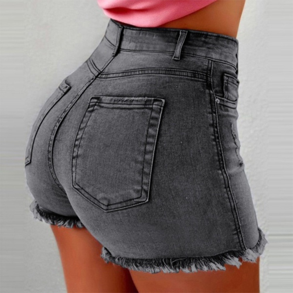 Damen-Jeansshorts mit hoher Ta – Shorts Denim Frayed Bewertung und Preis
