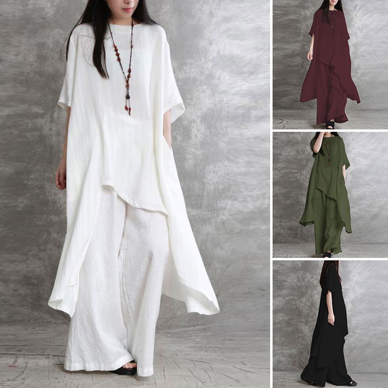 Damen Baumwolle Leinen 2-teili – Linen Pant Wide Bewertung und Preis