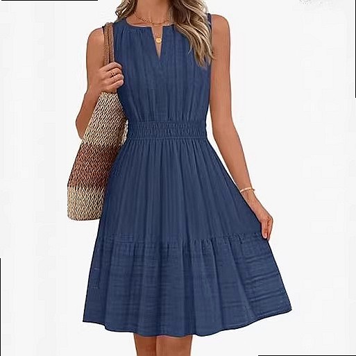 Frühling Sommer Damen Ärmellos – Linen Dress Wrap Bewertung und Preis