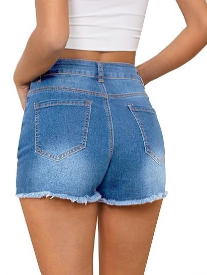 Lässige Vintage-Jeansshorts mi – Shorts Denim Frayed Bewertung und Preis