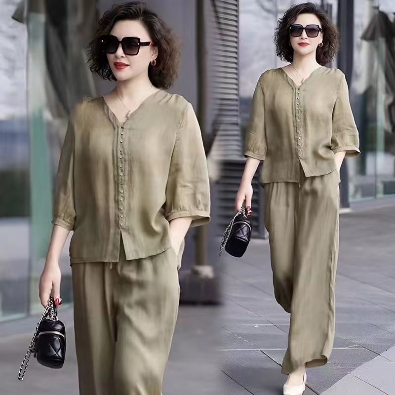 Damen-Set aus Baumwolle und Le – Linen Pant Wide Bewertung und Preis
