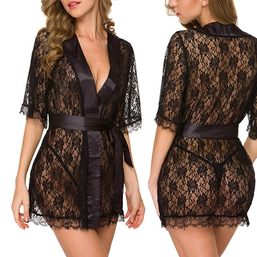 Blumenspitze V-Ausschnitt Ling – Kimono Sheer Floral Bewertung und Preis